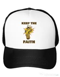 Sapca personalizata Keep the Faith Alb