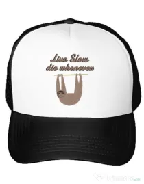 Sapca personalizata Live slow, die whenever Alb