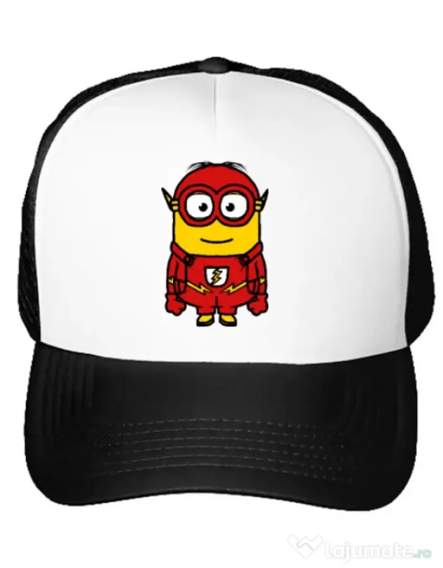 Sapca personalizata Minion flash Alb