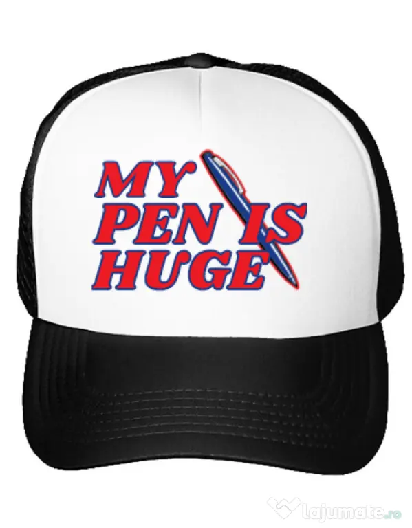 Sapca personalizata My pen is huge Alb