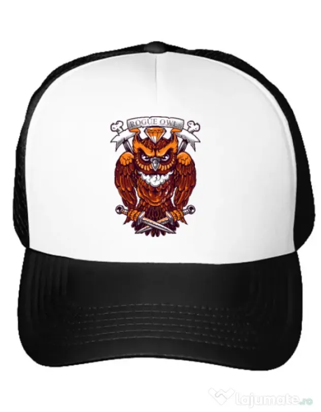 Sapca personalizata Rogue owl Alb