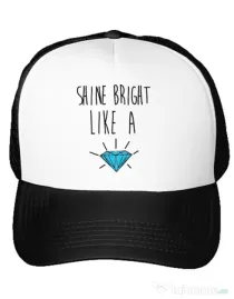 Sapca personalizata Shine bright like a diamond Alb
