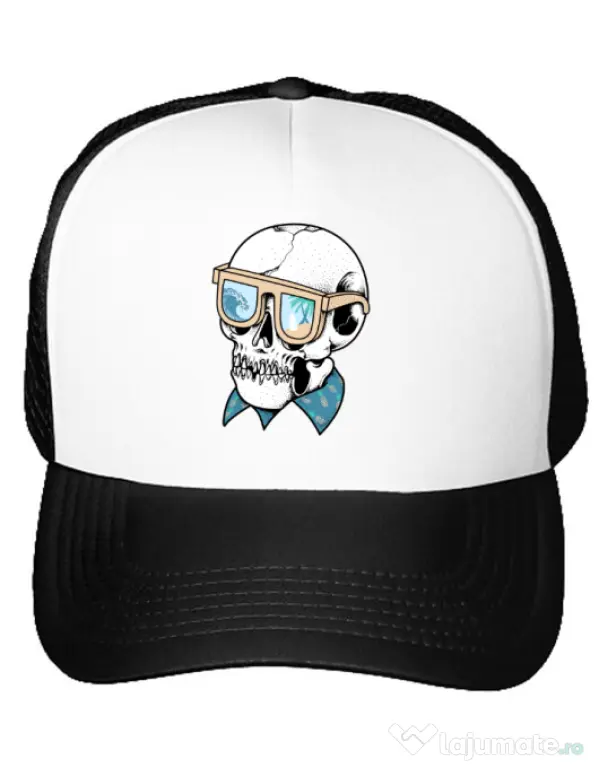 Sapca personalizata Skull Holiday Alb