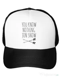 Sapca personalizata You know nothing Alb