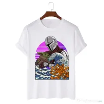 Tricou personalizat alb unisex Manda wave 2