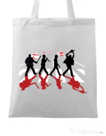 Sacosa din panza Abbey road killer Alb