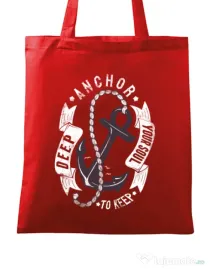 Sacosa din panza Anchor your soul Rosu