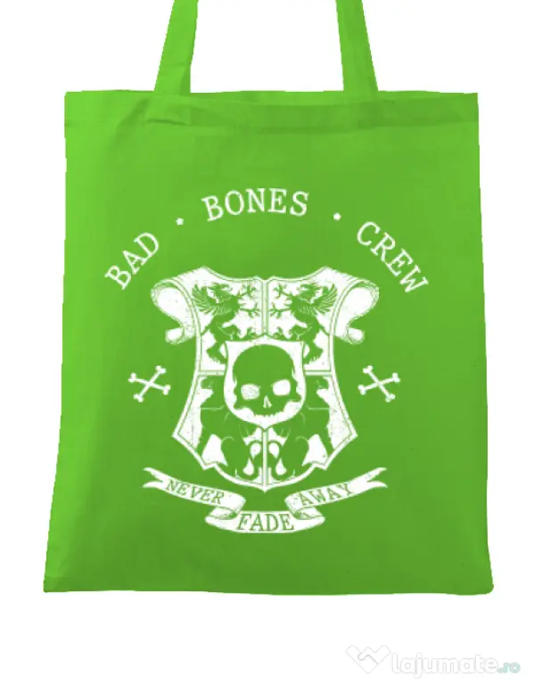 Sacosa din panza Bad bones crew crest Verde mar