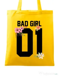 Sacosa din panza Bad girl Galben