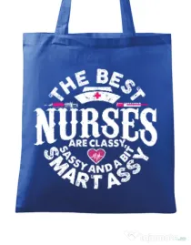 Sacosa din panza Best nurses Albastru regal