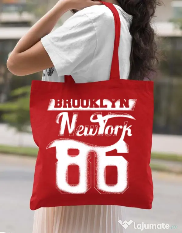 Sacosa din panza Brooklyn Rosu