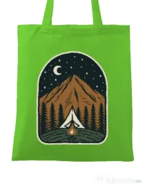 Sacosa din panza Camp mountain night Verde mar