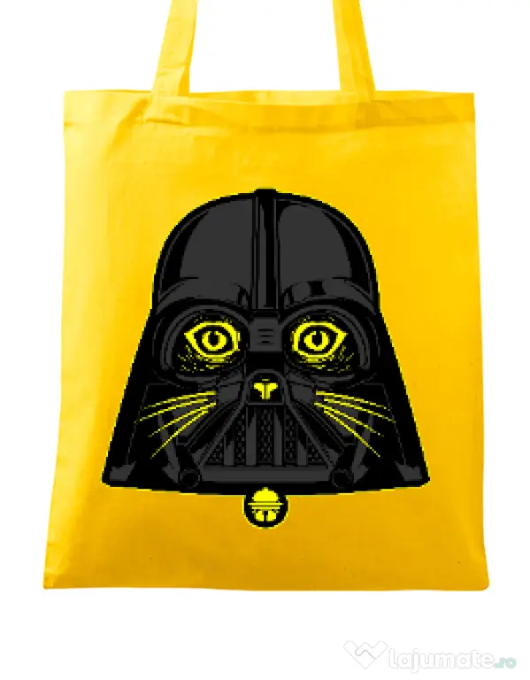 Sacosa din panza Cat Vader Galben