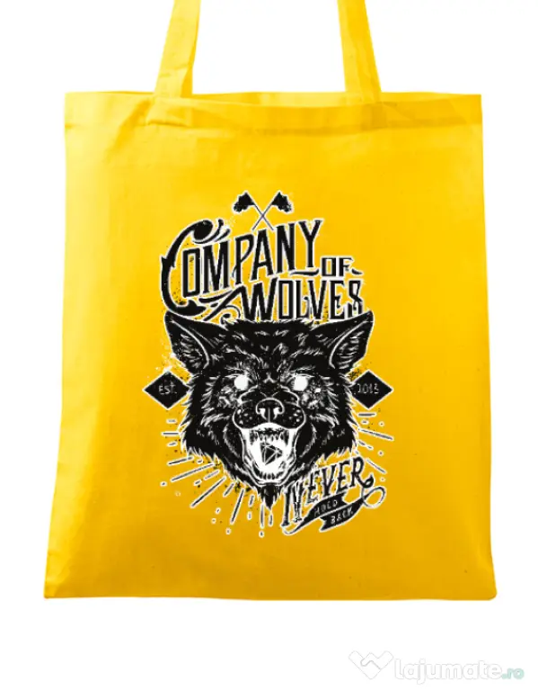 Sacosa din panza Company of wolves Galben