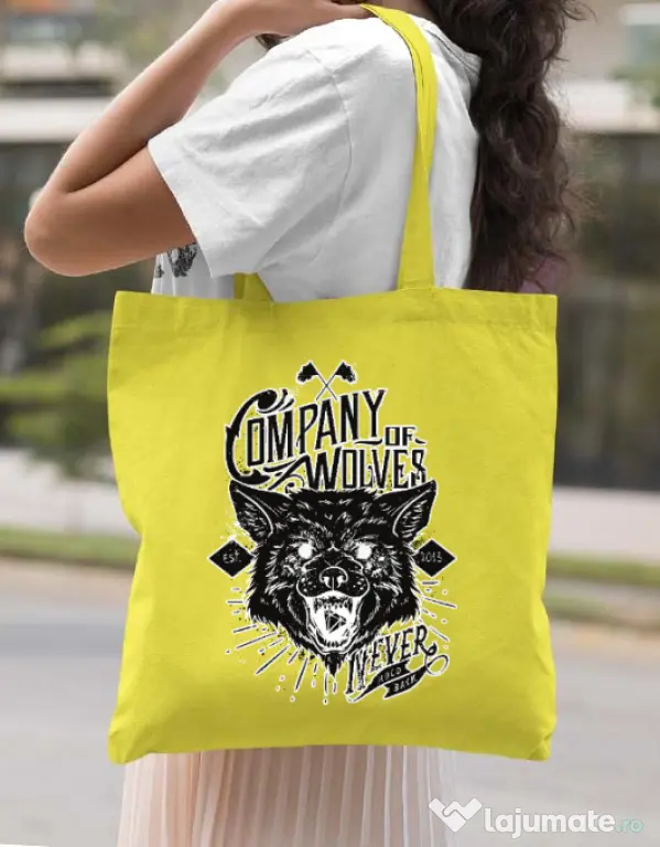 Sacosa din panza Company of wolves Galben