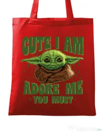 Sacosa din panza Cute I am Rosu