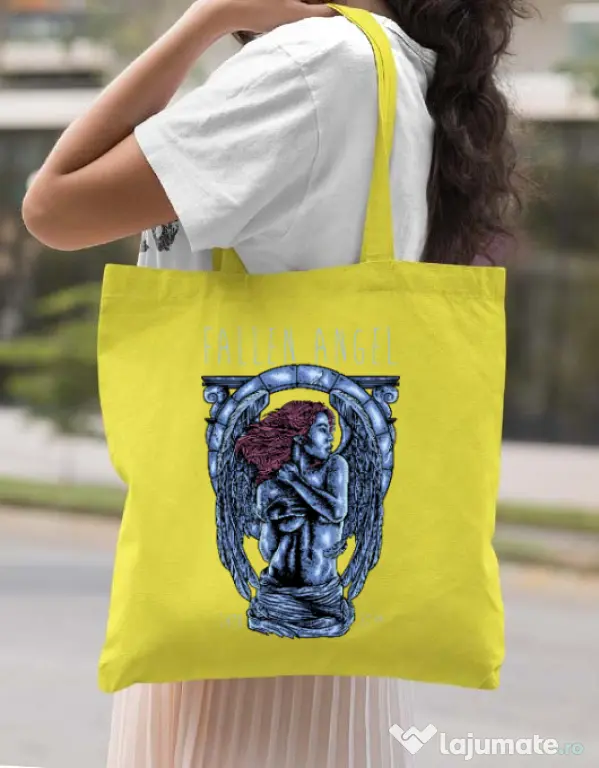 Sacosa din panza Fallen angel Galben