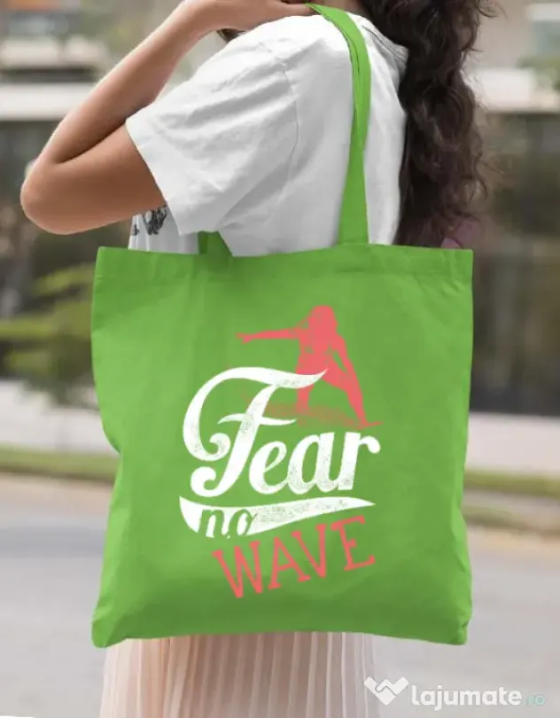 Sacosa din panza Fear no wave Verde mar