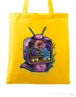 Sacosa din panza Flower television Galben