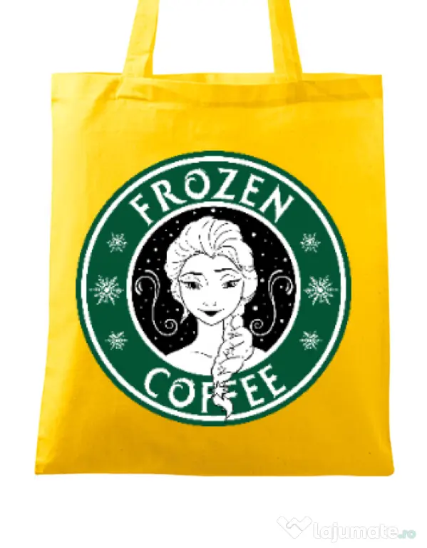 Sacosa din panza Frozen coffee Galben