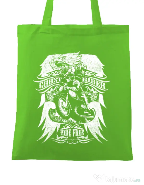 Sacosa din panza Ghost rider Verde mar