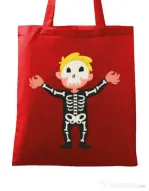 Sacosa din panza Halloween Skull Rosu