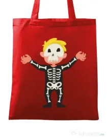 Sacosa din panza Halloween Skull Rosu