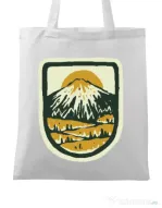 Sacosa din panza Hand drawn mountains Alb