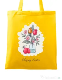 Sacosa din panza HAPPY EASTER Galben