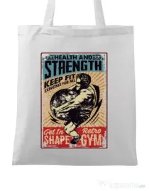 Sacosa din panza Health and strength Alb