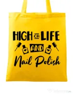 Sacosa din panza High on life Galben