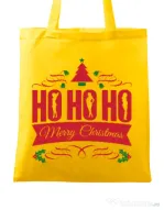 Sacosa din panza Ho ho ho Merry Christmas Galben