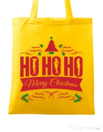 Sacosa din panza Ho ho ho Merry Christmas Galben