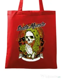 Sacosa din panza Holy death Rosu