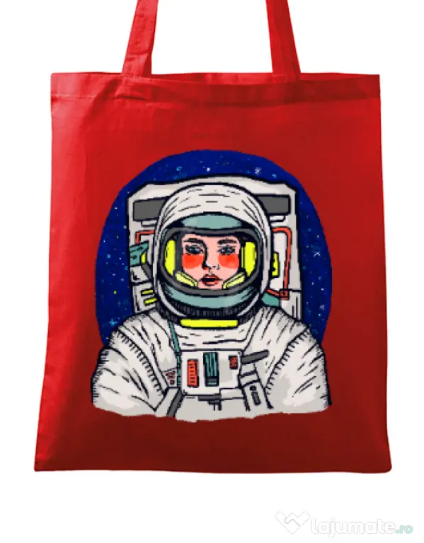Sacosa din panza I need some space Rosu