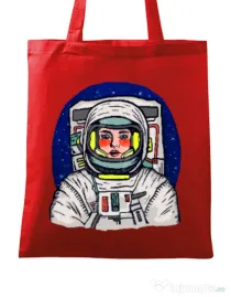 Sacosa din panza I need some space Rosu