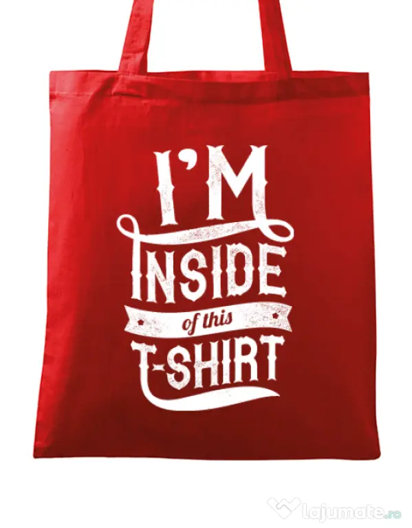 Sacosa din panza Inside my tshirt Rosu