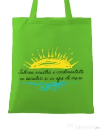 Sacosa din panza Iubirea noastra Verde mar