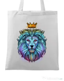 Sacosa din panza Lion king Alb