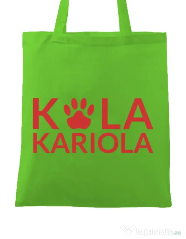 Sacosa din panza Logo Kola Rosu Verde mar