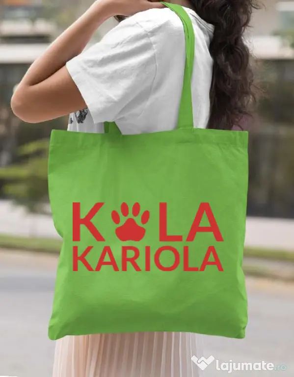 Sacosa din panza Logo Kola Rosu Verde mar