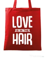 Sacosa din panza Love is in the hair Rosu