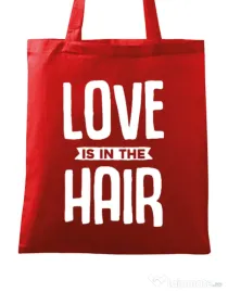Sacosa din panza Love is in the hair Rosu