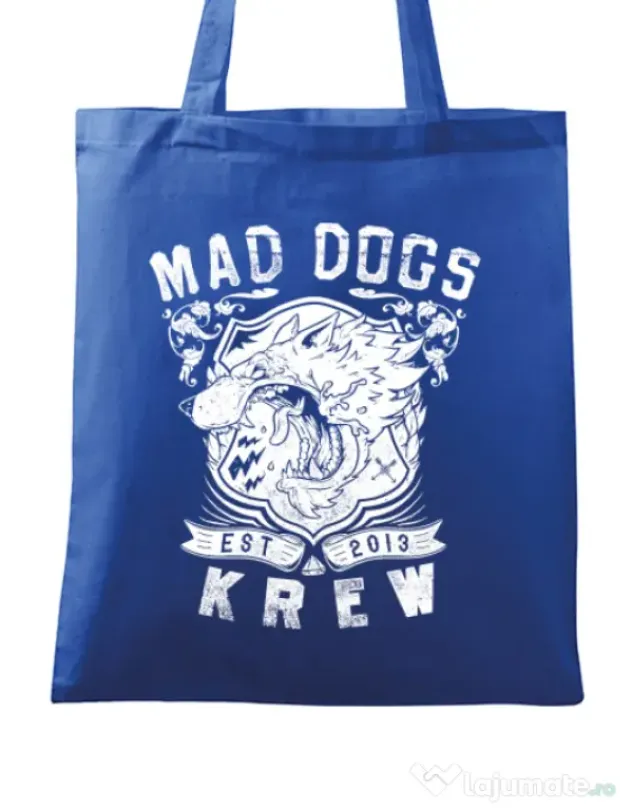 Sacosa din panza Mad dogs krew Albastru regal