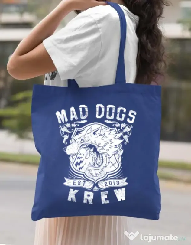 Sacosa din panza Mad dogs krew Albastru regal