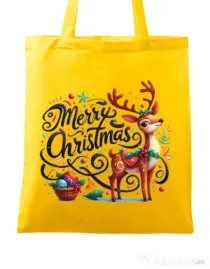 Sacosa din panza Merry schristmas 4 Galben