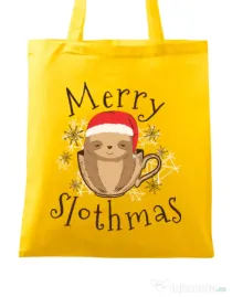 Sacosa din panza Merry slothmas Galben