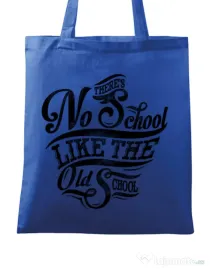 Sacosa din panza Old school typography Albastru regal