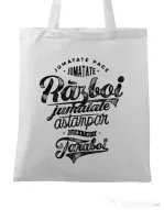 Sacosa din panza Pace si razboi Alb