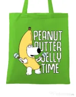 Sacosa din panza Peanut butter jelly time Verde mar